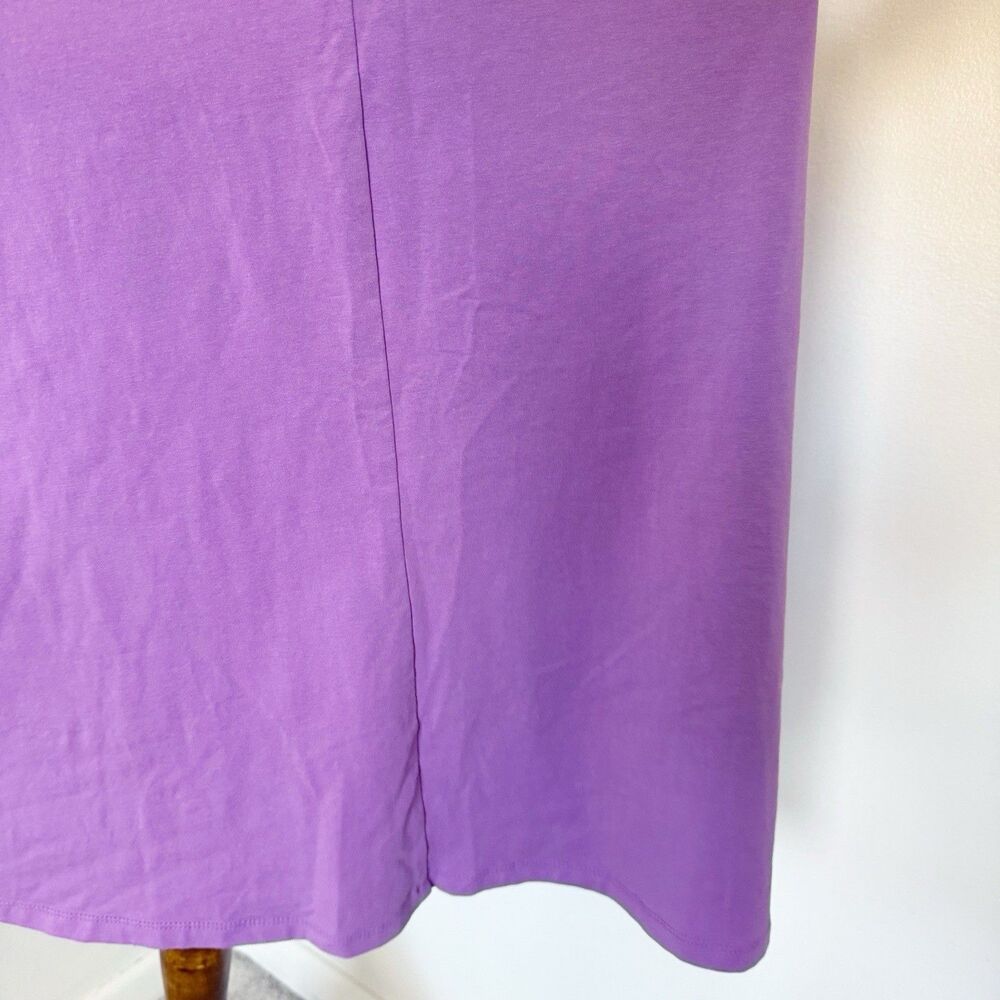 Attitudes by Renee Dress Sz 1X Regular Jersey Knit Purple Cotton Stretch Lilac - Picture 12 of 16